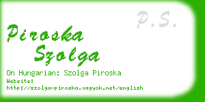 piroska szolga business card